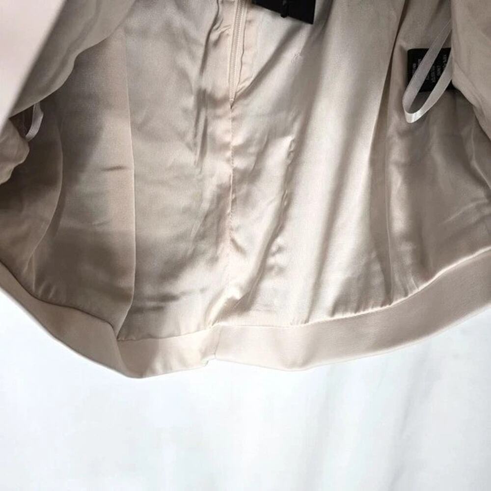 NBD Revolve Womens Keoni Cream Faux Leather Ruched Mini Skirt Size Small Zipper - Picture 10 of 12